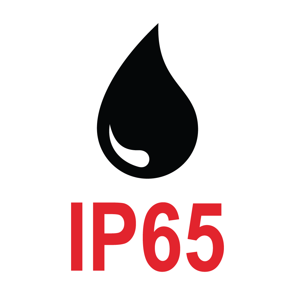 IP65 water and dust resistance icon