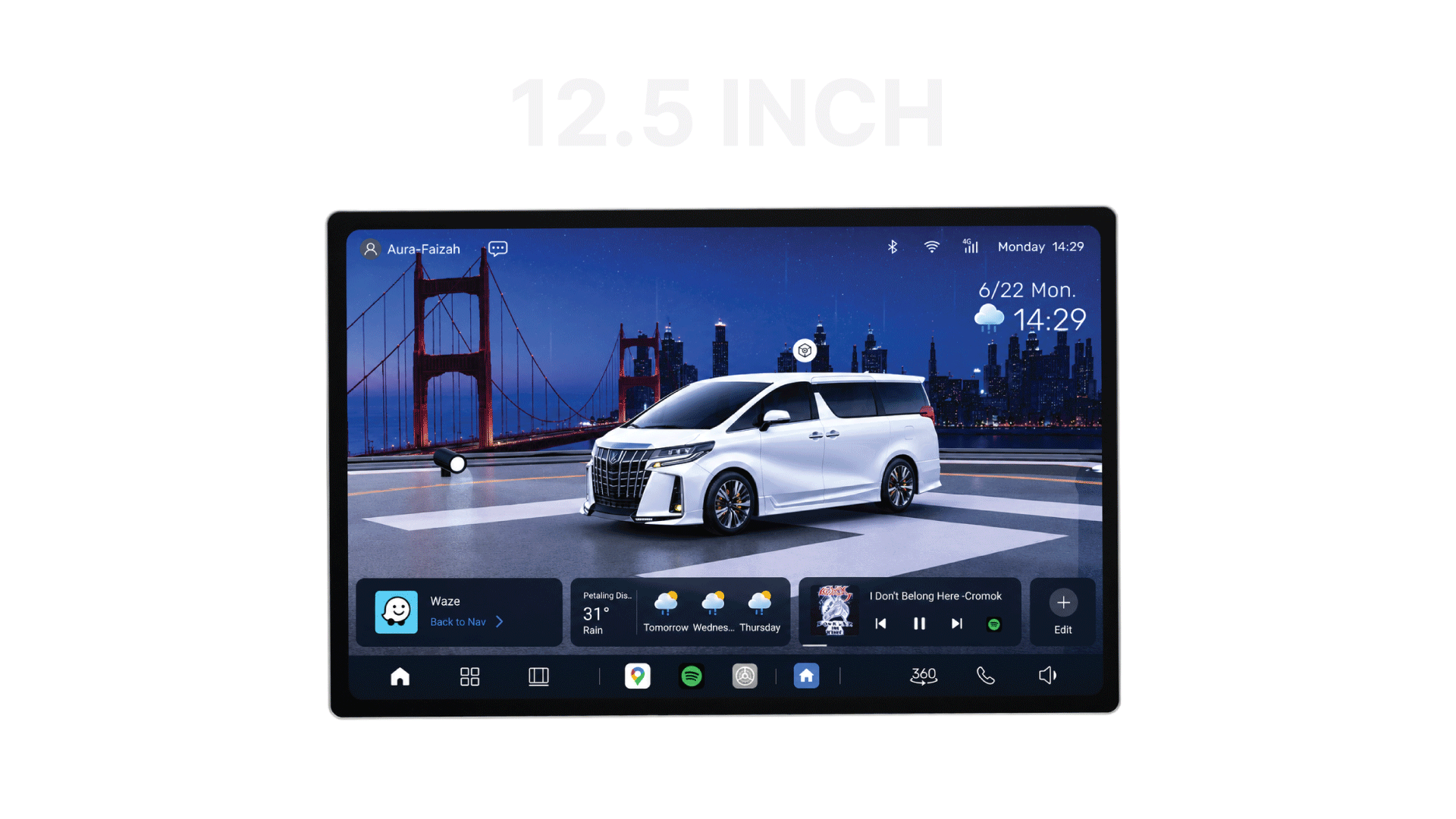 AuraAI X100 12.5-inch display