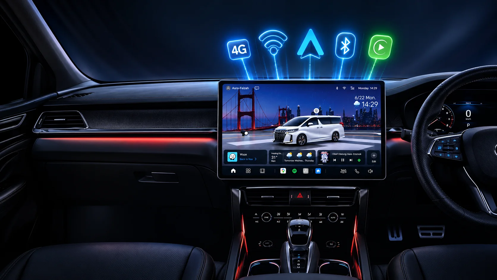 AuraAI connected driving features